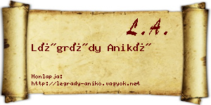 Légrády Anikó névjegykártya
